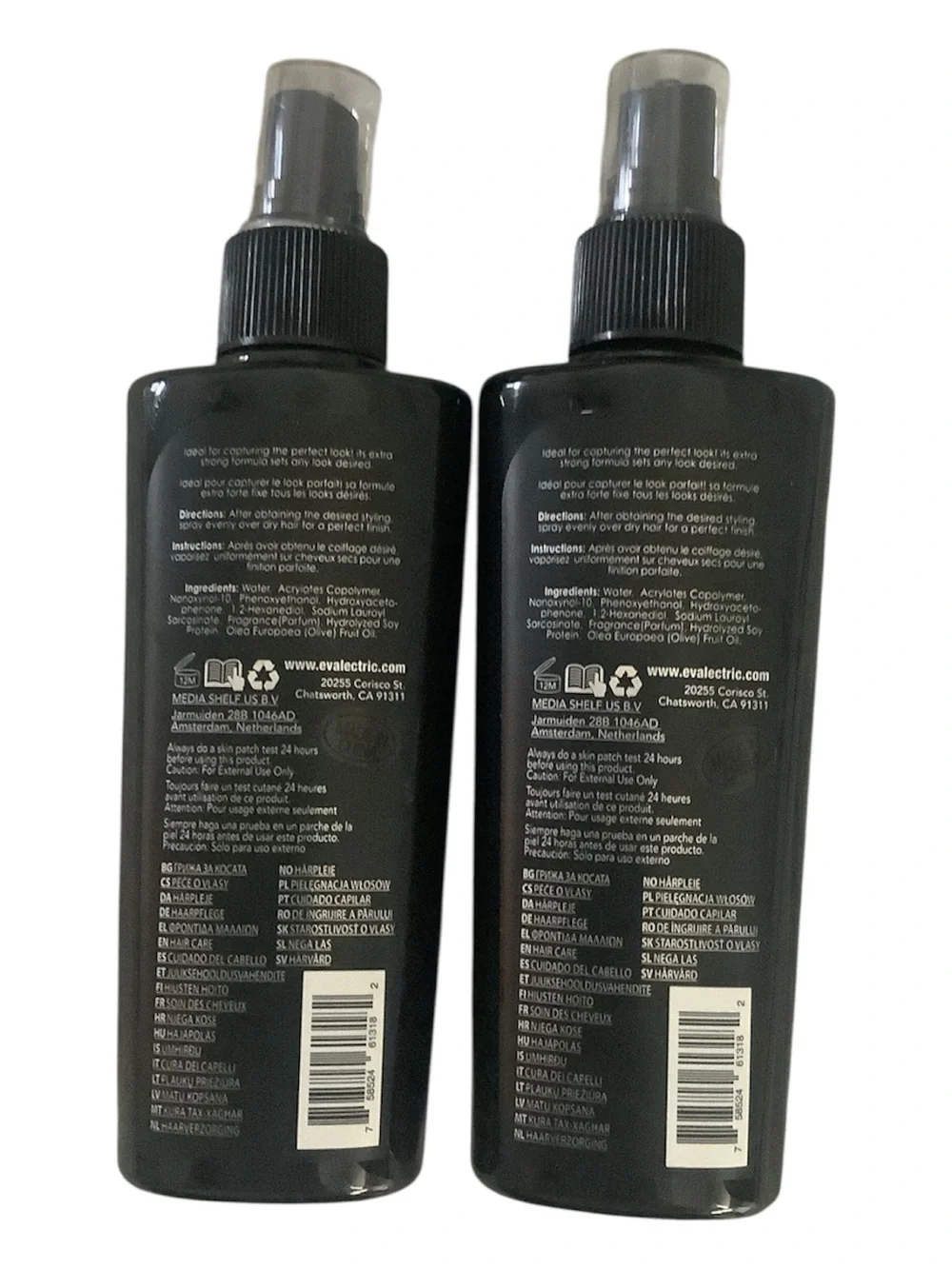 Valectric Styling Spray - Black Bottle (Set of 2)
